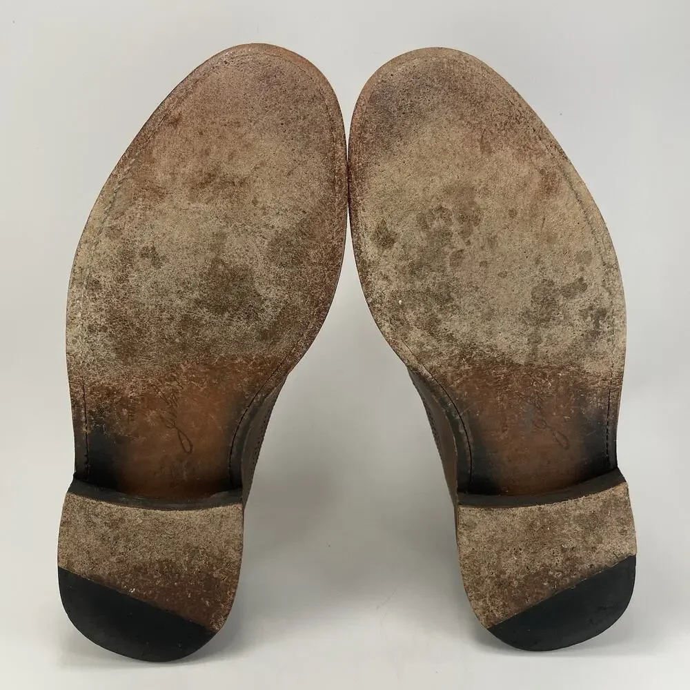 Frye James Oxford Wing Tip Leather Shoes Mens Size 10.5 D Brown Leather Dress